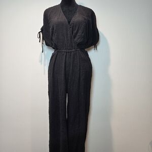 H&M Women's Black 1 Piece Cut Out Black Jumper Pant Suit Medium